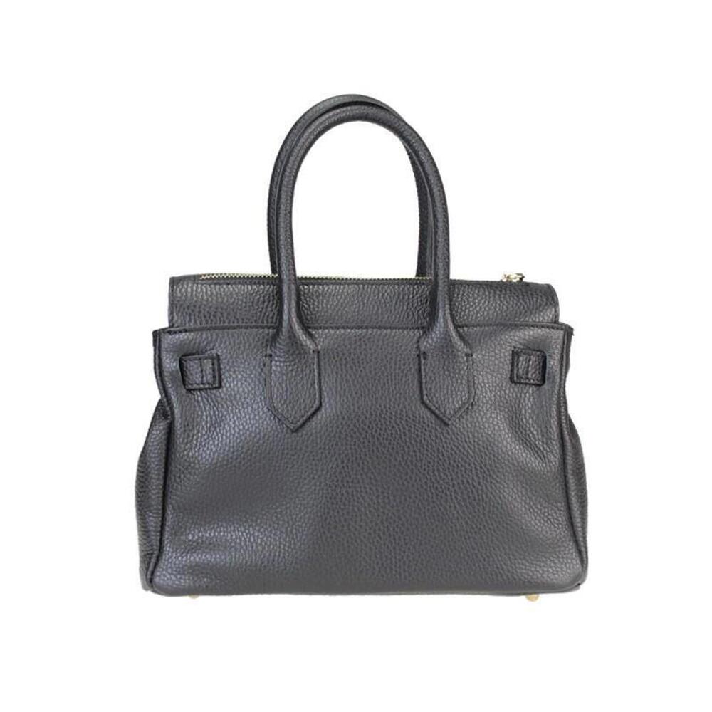 Italian Black Leather Structured Handbag Classic Purse Handmade in Italy - Picture 6 of 7